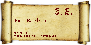 Bors Ramón névjegykártya
